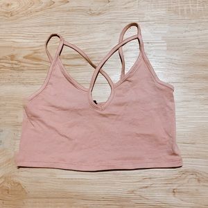Pink Forever 21 Strappy Crop Top